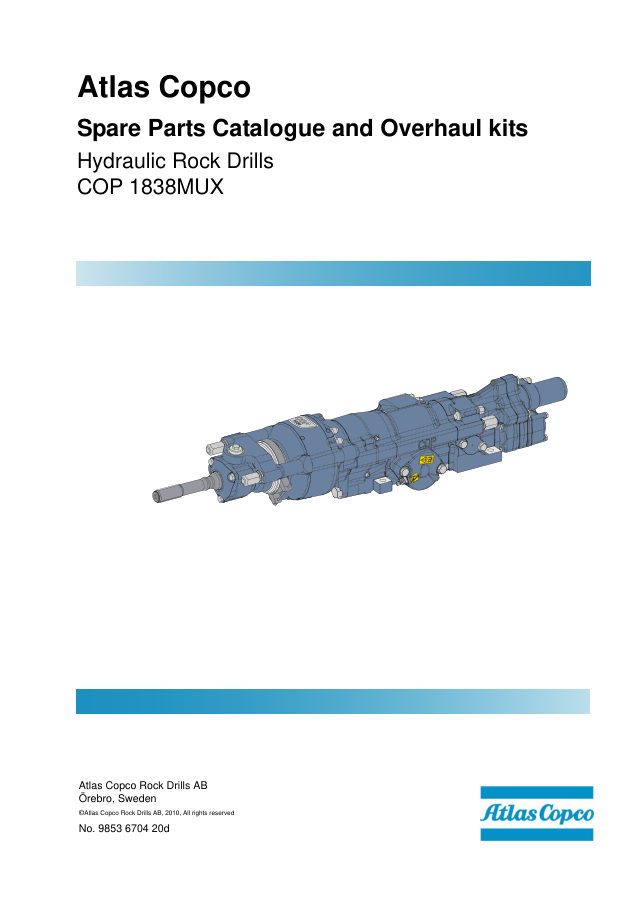 Atlas Copco COP 1838MUX Hydraulic Rock Drill