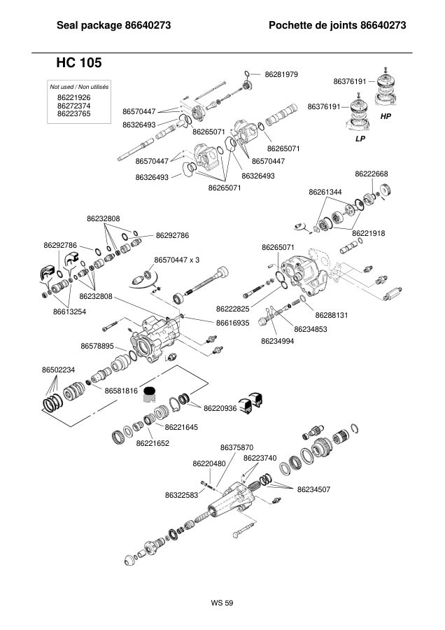 Ingersoll-Rand HC105 Seal Kit
