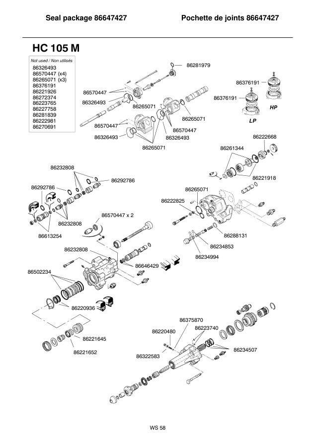 Ingersoll-Rand HC105M Seal Kit