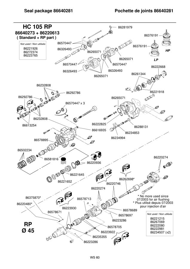 Ingersoll-Rand HC105RP Seal Kit