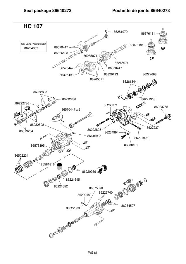 Ingersoll-Rand HC107 Seal Kit