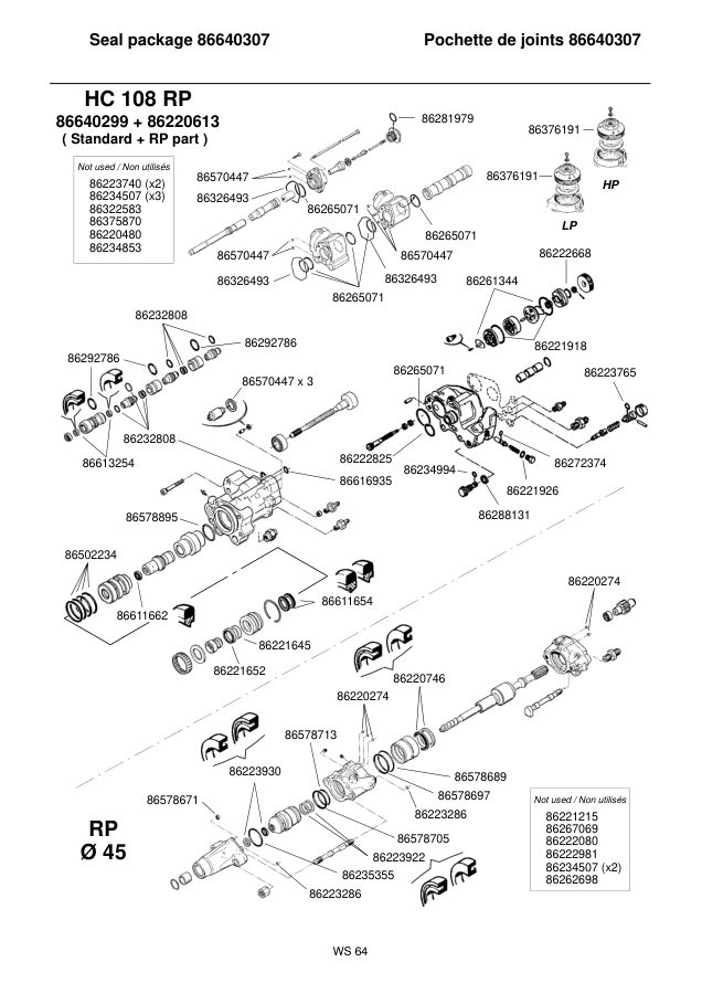 Ingersoll-Rand HC108RP Seal Kit