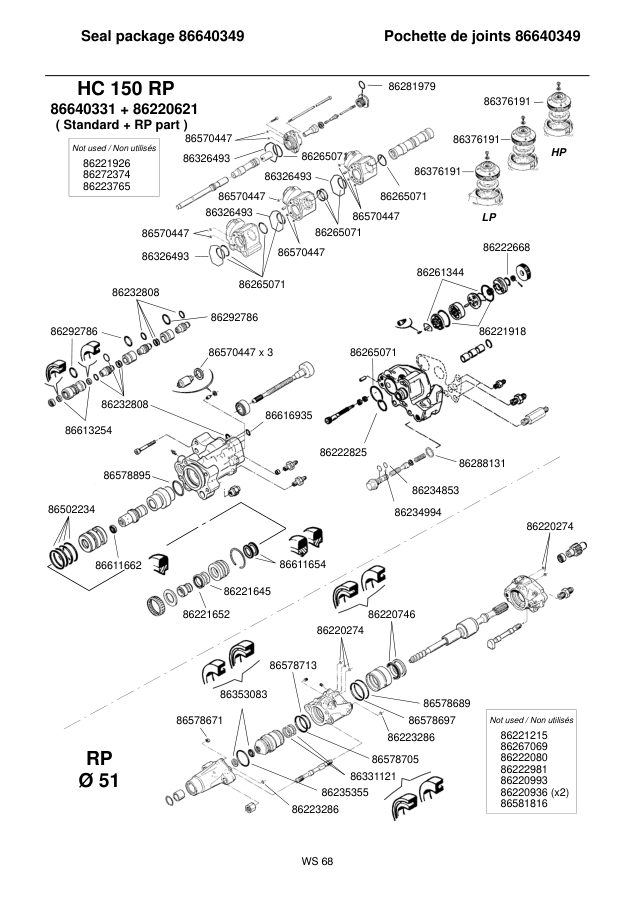 Ingersoll-Rand HC150RP Seal Kit