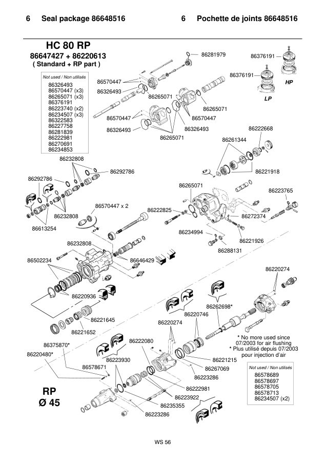 Ingersoll-Rand HC80RP Seal Kit