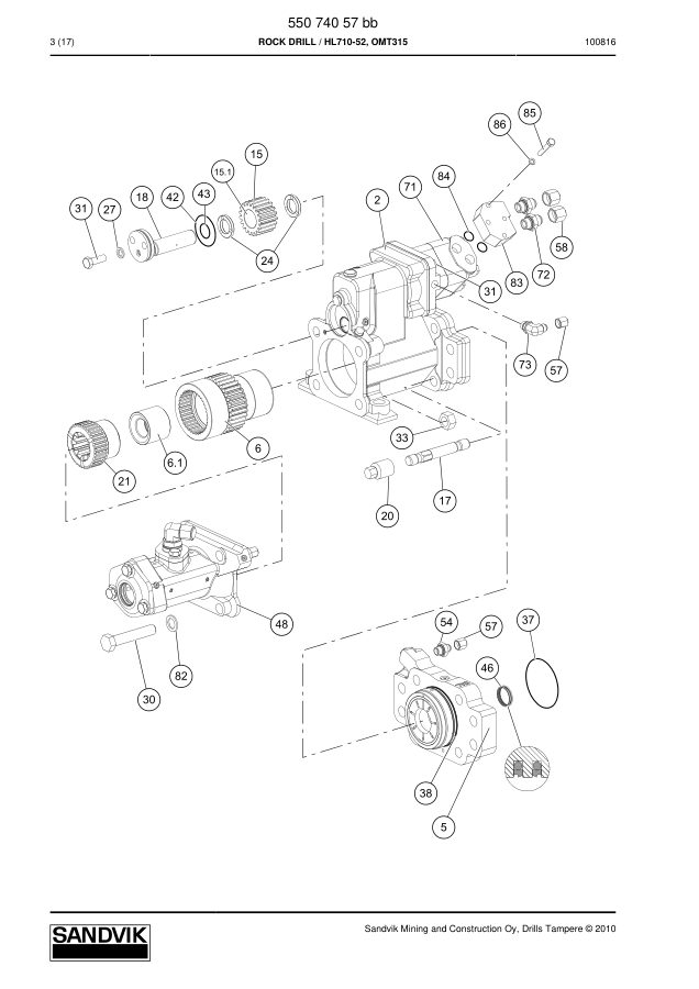 Sandvik HL 710 Hydraulic Rock Drill
